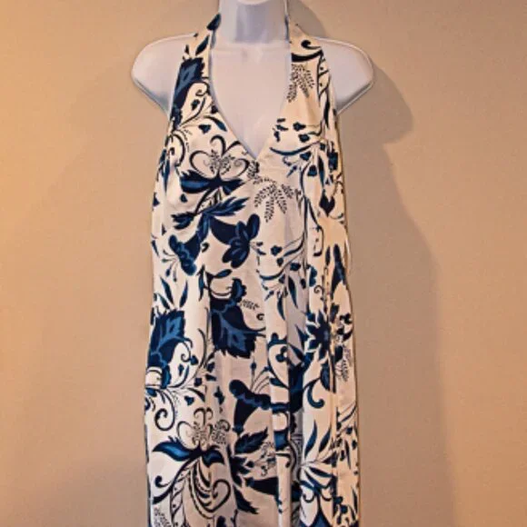 AGB Dress Halter Knee length Tropical Size 16 - Picture 2 of 6